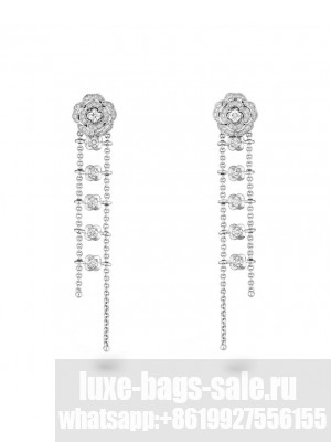 Chanel Bouton De Camelia Transformable Earrings J12837 Silver