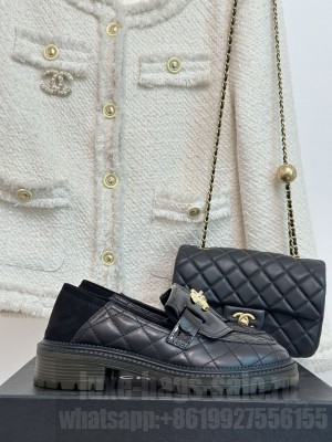 Chanel Quilted Calfskin 3cm Black Loafers 2023 032