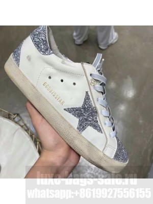 Golden Goose GGDB Calfskin Sneaker White/Silver Sequins Spring/Summer 2021 Collection 13