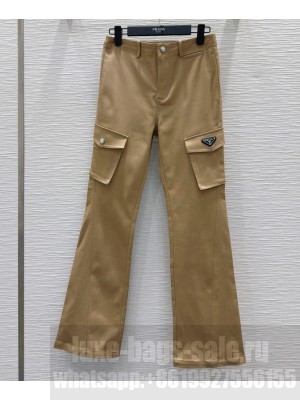 Prada Women's Twill Trousers Khaki