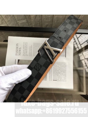 Louis Vuitton Reversible Damier Graphite Canvas and Calfskin Belt 40mm with LV Buckle 2019 Collection
