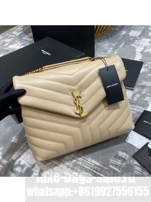 Saint Laurent Loulou Large Bag in "Y" Leather 459749 Apricot/Gold Collection