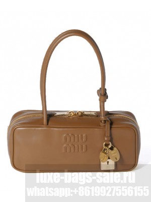 Miumiu Beau Leather Bag 5BB173 Coffee