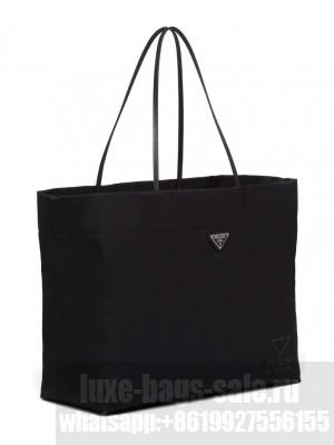 Prada Recycled Nylon Medium Tote Bag Black
