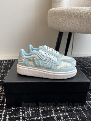 Alexander Wang Unisex puff pebble leather sneaker with logo Blue