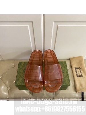 Gucci Unisex Transparent PVC Slide Sandals 010 2021 Collection