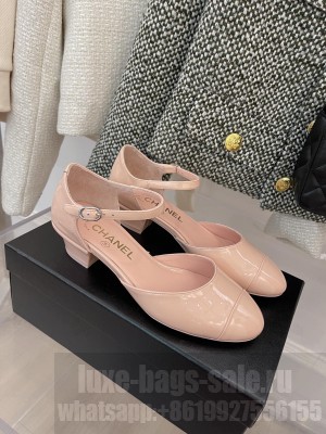 Chanel Patent Leather Mary Janes Open Shoes G38571 Light Pink Spring 2022 Collection