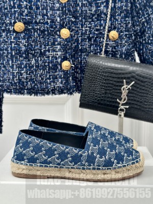 LES ESPADRILLES CELINE IN TRIOMPHE STAMPED DENIM