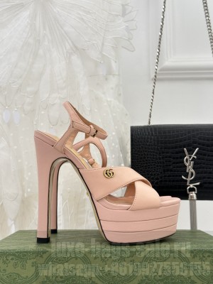Gucci Women's 135mm heel height with 40mm platform Sandals Pink
