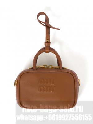 Miumiu Leather Micro Bag 5NR020 Coffee
