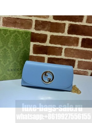 GUCCI BLONDIE WALLET ON CHAIN 725215 blue