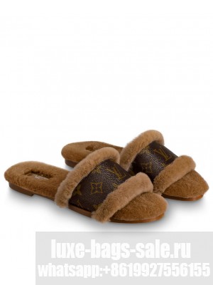 Louis Vuitton Women's Lock It Flat Mule Coffee
