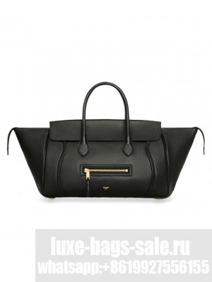 Celine Medium New Luggage In Supple Shiny Lambskin Black