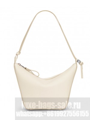 Loewe Mini Hammock Hobo Bag In Classic Calfskin Cream