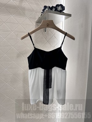 Chanel Silk Top Black/White