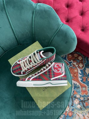 Gucci Unisex Tennis 1977 GG Multicolor high-top Red Sneaker 2021 Collection