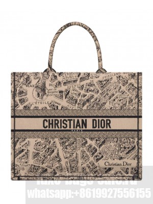 Christian Dior Large Dior Book Tote Apricot