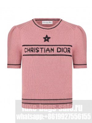 Christian Dior Women's Short-Sleeved Sweater Pink