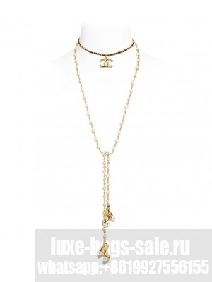 Chanel Women's Necklace ABC629 Golden