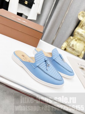 Loro Piana Sprightly Charms Walk Loafers 2022 Collection,Sky blue