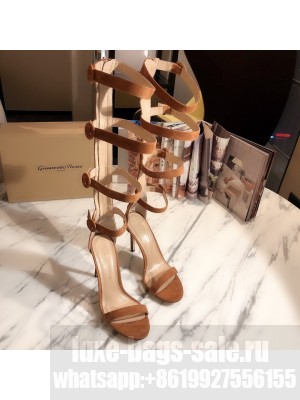 Gianvito Rossi classic gladiator Heel 10.5 CM Suede straps buckles Boot Spring/Summer 2021 Collection Brown