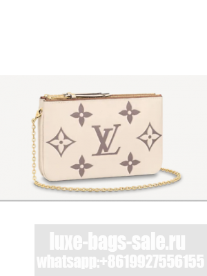 Louis vuitton DOUBLE ZIP POCHETTE M80084 Cream