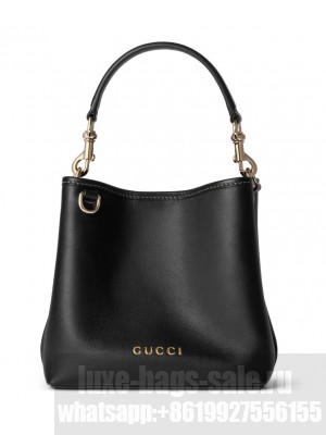 Gucci GG Emblem Mini Bucket Bag 815118 Black
