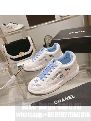 Chanel Calfskin Sneakers White 013