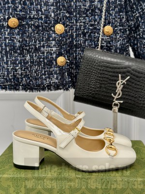 Gucci Horsebit 5cm White patent leather 801893 Pump 2024