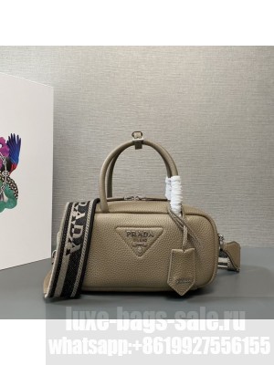 Prada Double leather small bag 1BB102 gray