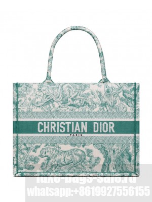 Christian Dior Medium Dioriviera Dior Book Tote Green