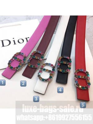 Dior Multicolor Crystal CD Buckle 30mm Belt  Collection