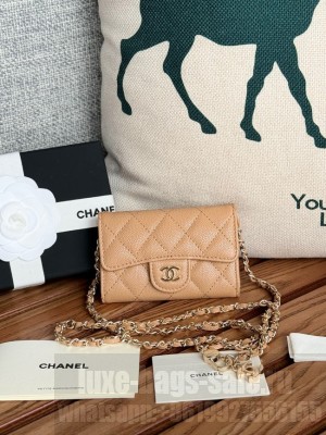 Chanel MINI BELT BAG Gold-Tone Metal A81081 Apricot