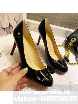 Christian Louboutin Patent Leather Pumps 8cm with Bow Black 2021 Collection