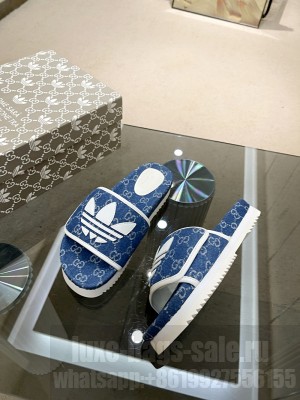 Adidas x Gucci women's platform GG cotton sponge sandal 2022 Collection 012