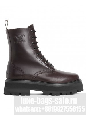 Celine Women's Bulky Lace-Up Boot In Calfskin Mauve