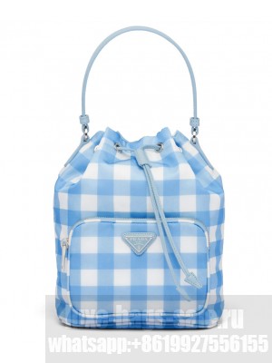 Prada Duet Printed Re-Nylon Bag 1BH038 Blue