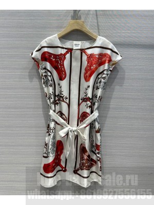 Hermes Women's Silk Dress Red