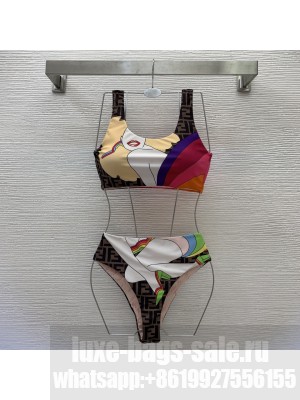 Fendi Rainbow Girl Print Bikini Swimsuit 2022 Collection 070