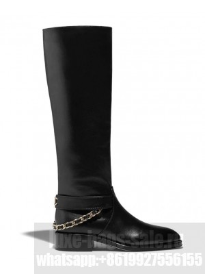 Chanel Women's Metal Chain Knight Boots Black