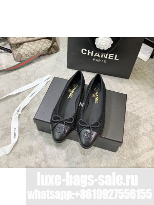 Chanel Ballerina Flats Tweed/Lambskin Leather Spring/Summer 2021 Collection,Black