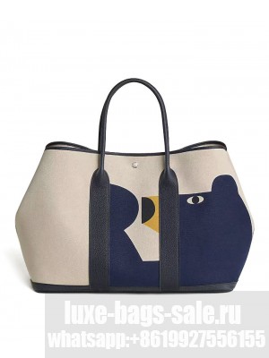 Hermes Garden Party 36 Voyage Bag Dark Blue