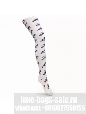 Fendi Mania Logo Tights White 05 2019 Collection