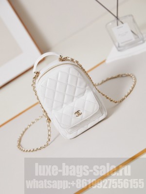 Chanel MINI BACKPACK AP3753 Sheepskin & Gold-Tone Metal white