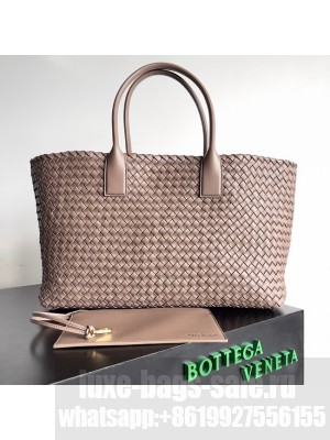 Bottega Veneta Large intreccio leather tote bag 608811 Taupe