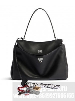 Balenciaga Rodeo Medium Handbag Used Effect With One Charm Black