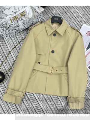 Christian Dior Women's Short Trench Coat Khaki