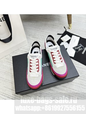 Chanel Fabric, Suede & Calfskin G40012 Sneakers 2023SS Pink