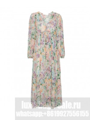 Zimmermann Women's Multicolor Halliday Ruffle Maxi Dress Green