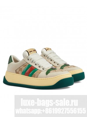 Gucci Unisex Screener Sneaker With Web 777102 Green